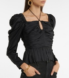 Ulla Johnson Mirelle ruched satin halterneck top