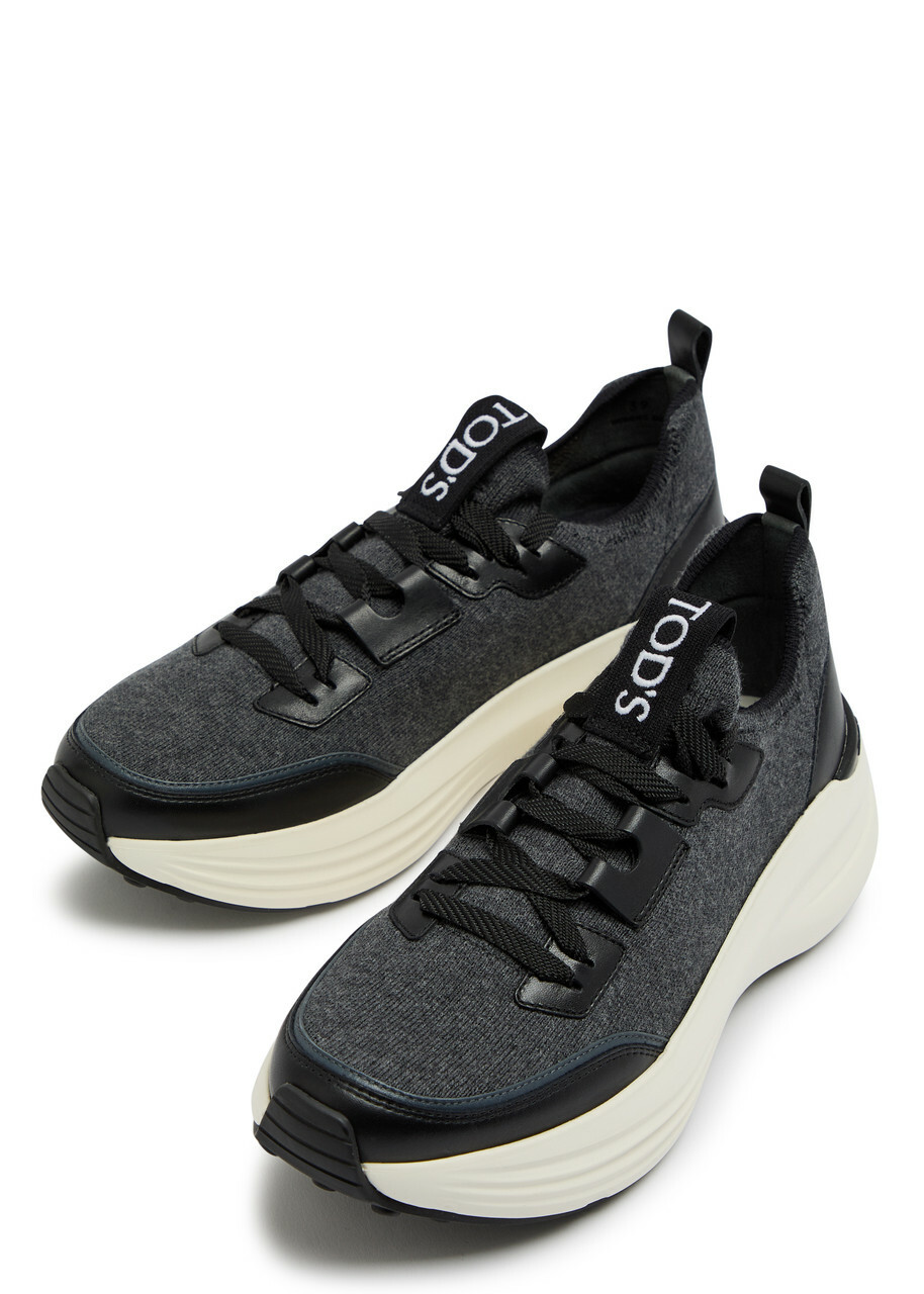 Tods Sportiva 81L Panelled Knit Sneakers Brown