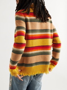 Alanui - The Peanuts Fringed Appliquéd Striped Wool Sweater - Multi