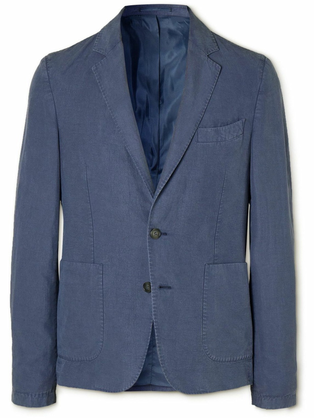 Photo: Officine Générale - Nehemiah Garment-Dyed Lyocell-Blend Suit Jacket - Blue