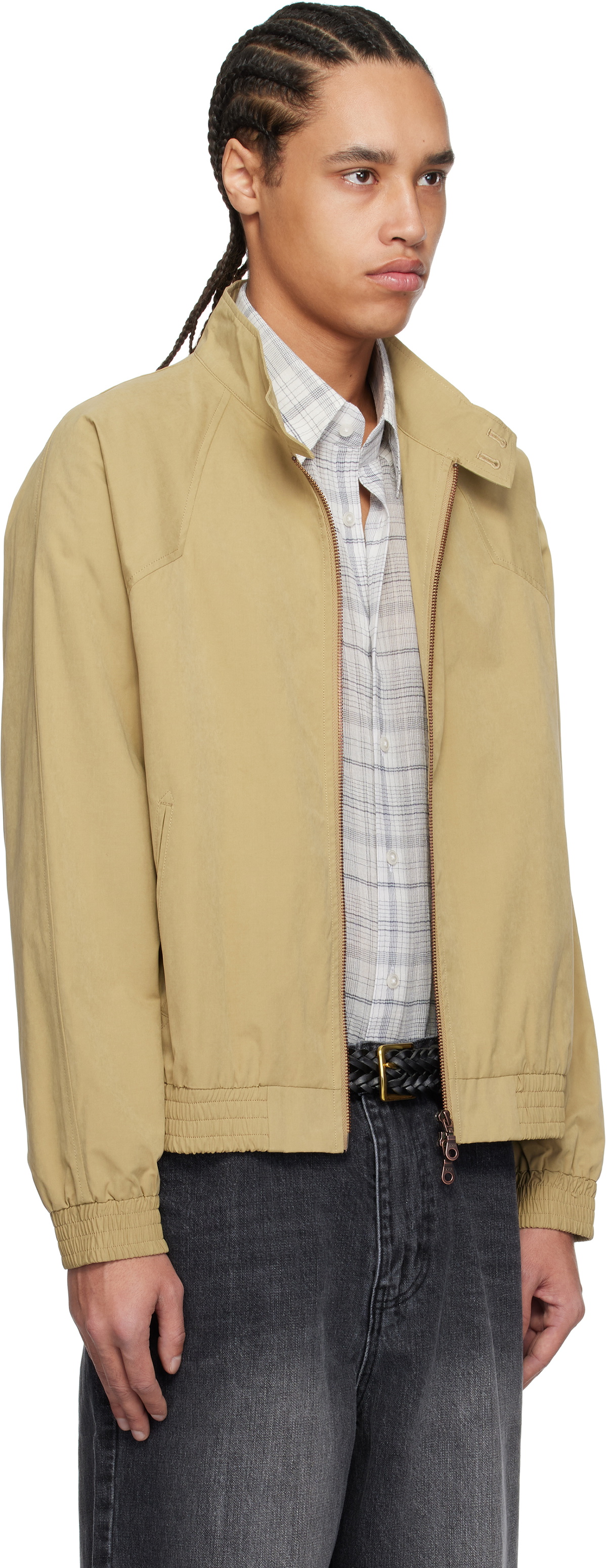 Carter Young Beige Western Harrington Jacket