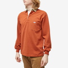 Battenwear Men's Pocket Rugby Shirt in Rust