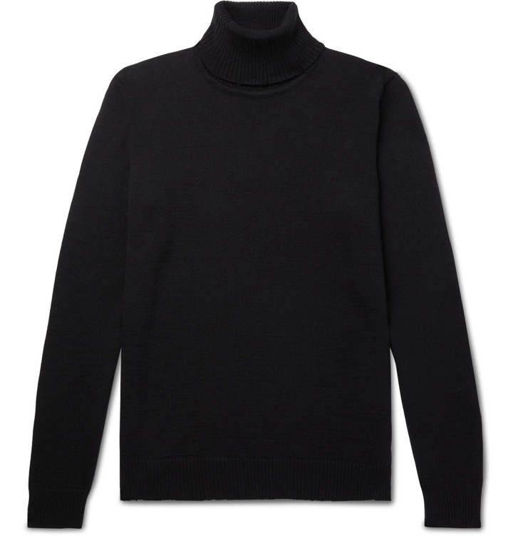 Photo: De Bonne Facture - Merino Wool Rollneck Sweater - Blue