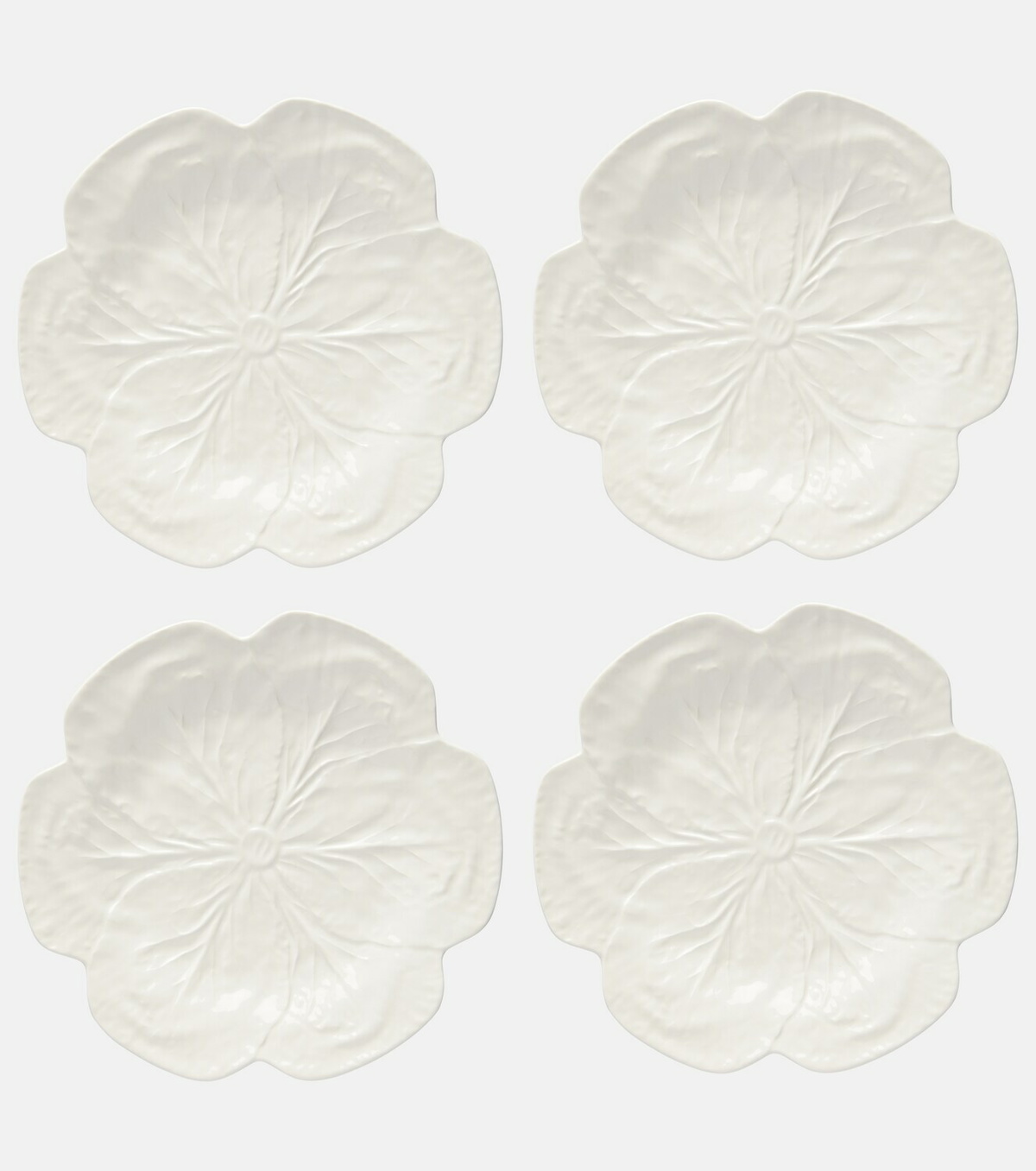 Bordallo Pinheiro Cabbage set of 4 ceramic dinner plates