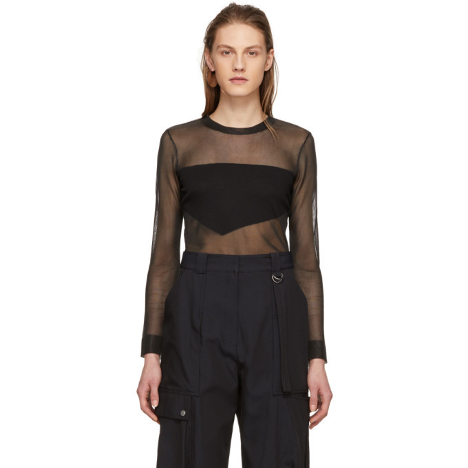 Photo: Neil Barrett Black Graphic Transparent Knit Pullover