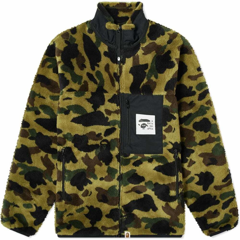 A Bathing Ape Men's 1st Camo Boa Jacket in Green A Bathing Ape