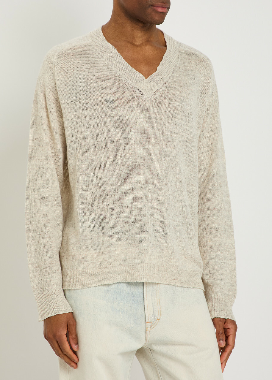 Our Legacy Rue Fine-knit Linen-blend Jumper Ivory