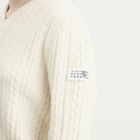 MM6 Maison Margiela Women's V-Neck Chunky Knitted Jumper in Off White