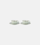 Ginori 1735 Diva set of 2 porcelain teacups and saucers