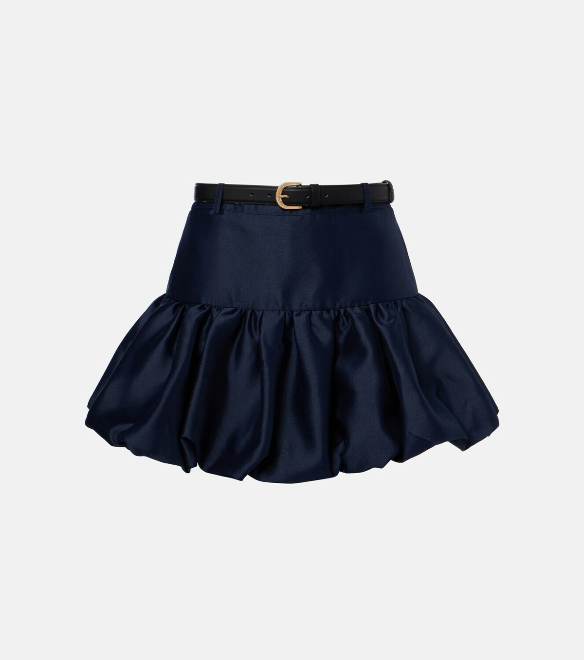Self-Portrait Belted taffeta miniskirt