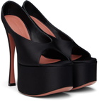 Amina Muaddi Black Anok Plateau Heeled Sandals