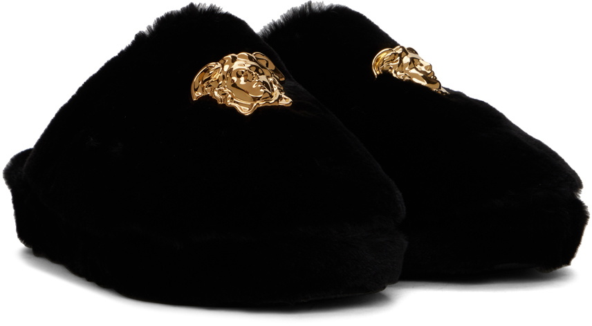 Versace Underwear Black 'La Medusa' Slippers Versace Underwear