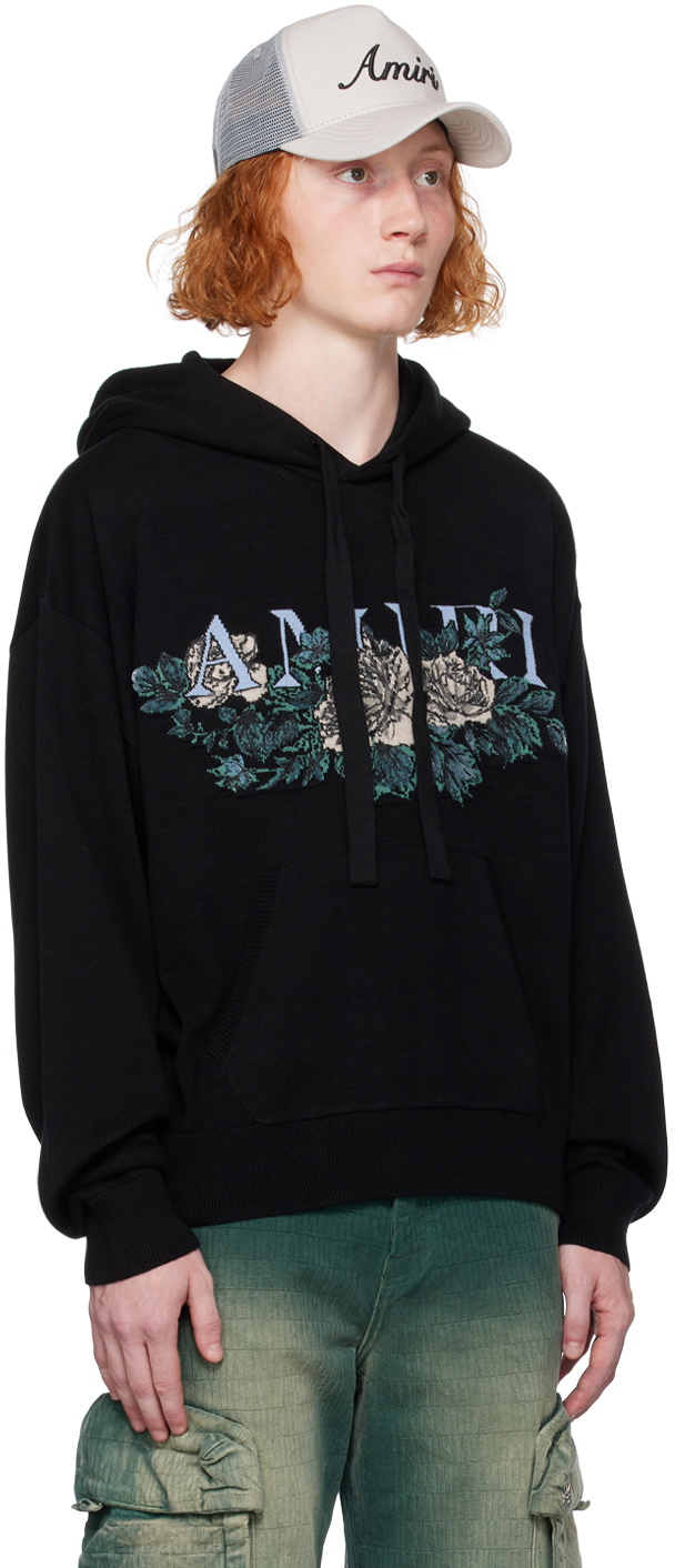 AMIRI Black Floral Hoodie Amiri