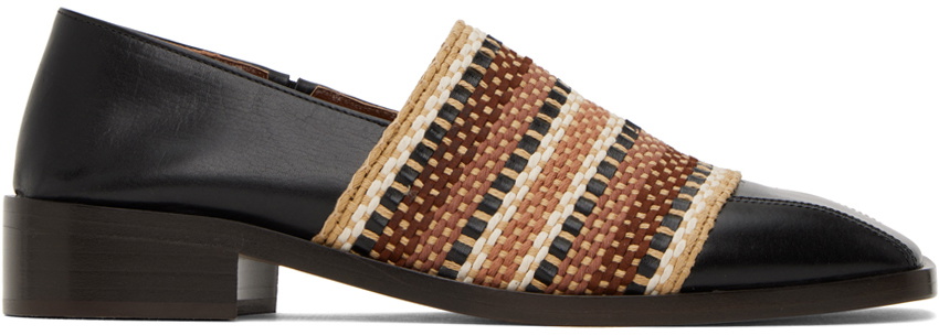 Wales Bonner Black Stacked Heel Loafers