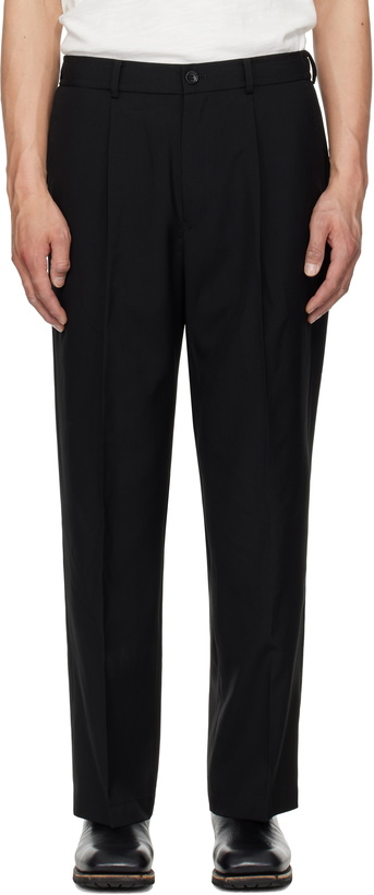 Photo: N.Hoolywood Black Wide Tapered Easy Trousers