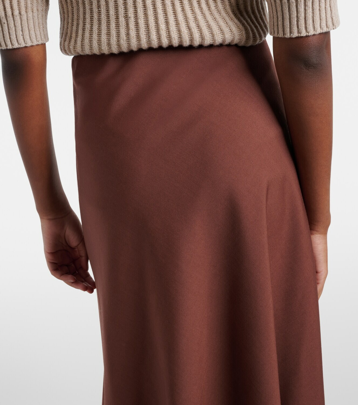 Brunello Cucinelli Wool-blend midi skirt