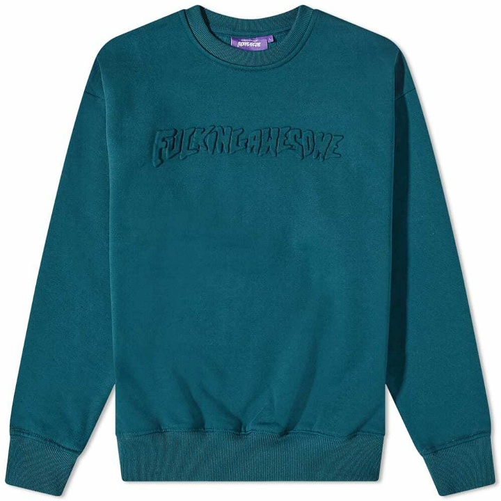 Photo: Fucking Awesome Men's Stamp Embossed Crew Sweat in Teal