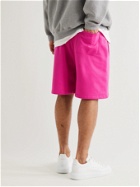 VALENTINO - Wide-Leg Logo-Appliquéd Cotton-Blend Jersey Drawstring Shorts - Pink - XS
