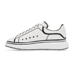 Alexander McQueen White and Black Outline Oversized Sneakers