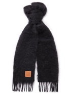 Loewe - Logo-Appliquéd Fringed Mohair-Blend Scarf