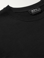 A.P.C. - Logo-Print Cotton-Jersey T-Shirt - Black