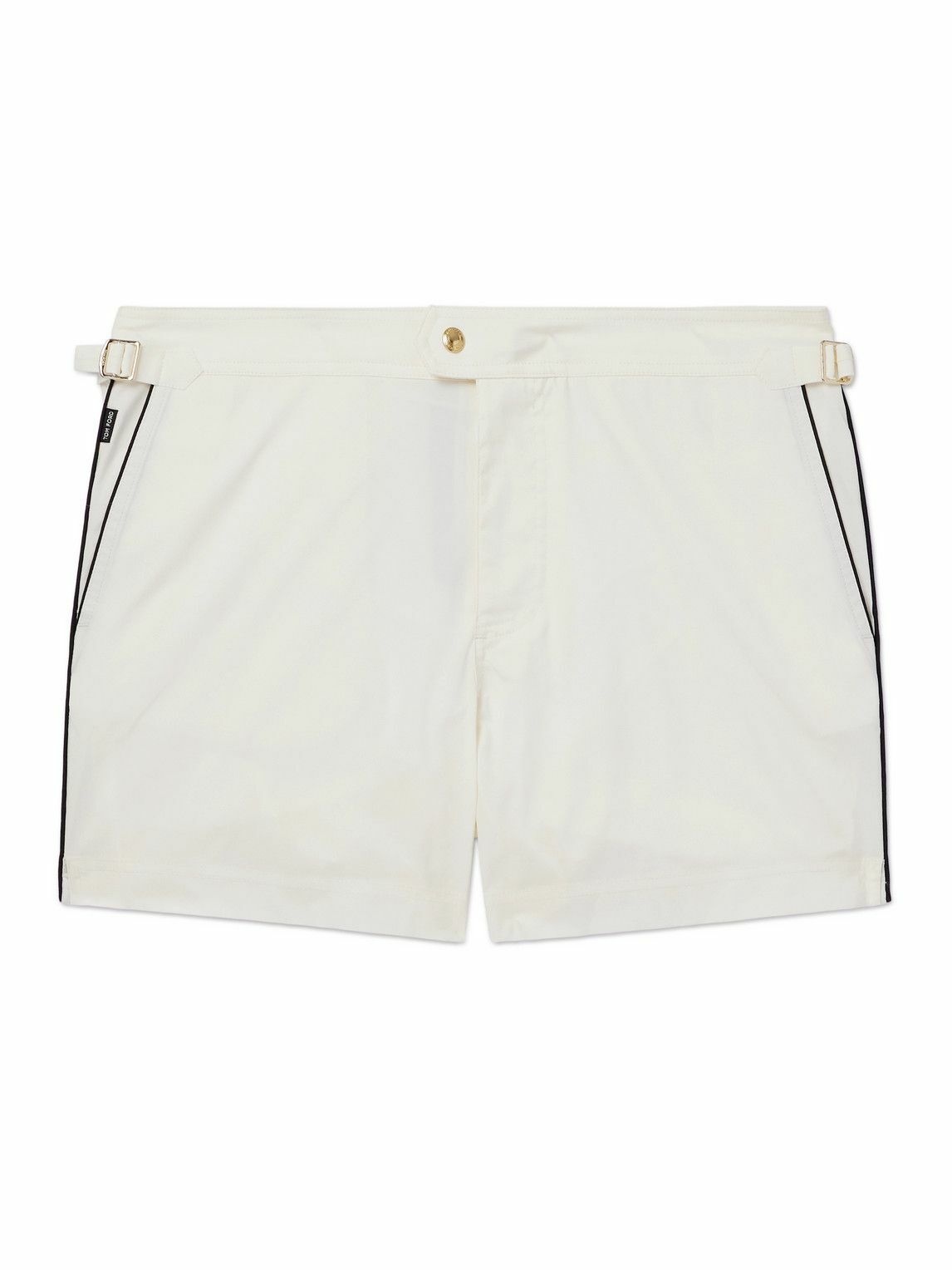 Photo: TOM FORD - Slim-Fit Short-Length Swim Shorts - White