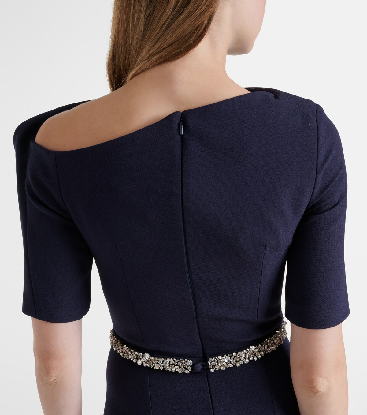 Safiyaa Stephanie embellished draped crêpe gown