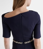 Safiyaa Stephanie embellished draped crêpe gown