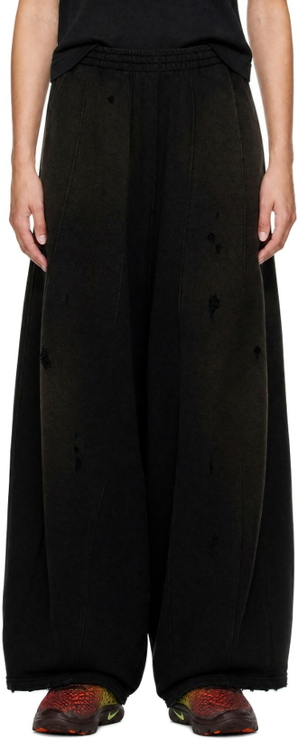 Photo: NEEDLES Black Distressed Sweatpants