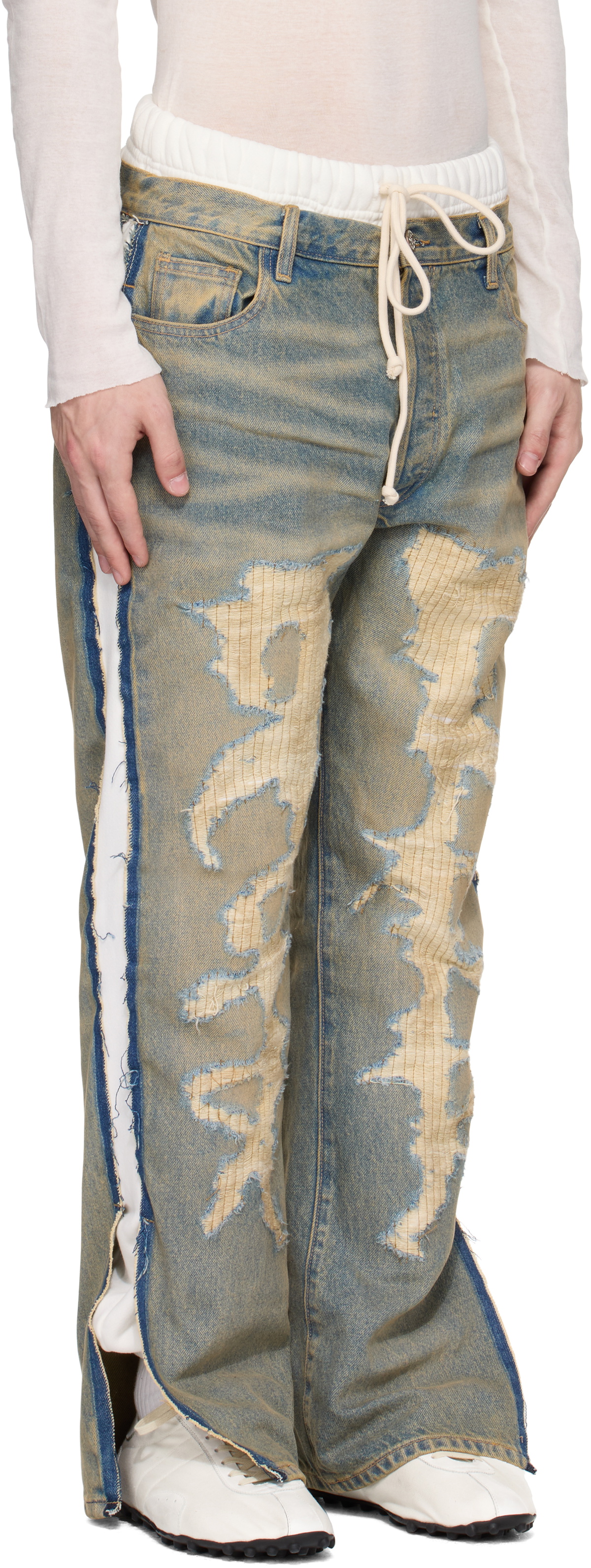 Rivington Roi Rebis White & Blue Fathers Garden Fara-C Jeans