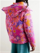 ERL - Floral-Print Cotton and TENCEL™ Lyocell-Blend Down Hooded Jacket - Pink