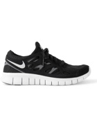 Nike - Free Run 2 Suede- and Rubber-Trimmed Mesh Running Sneakers - Black