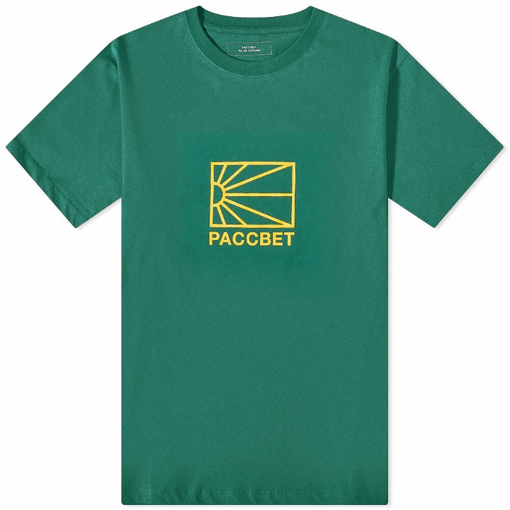 Photo: PACCBET Men's Sun Logo T-Shirt in Dark Green