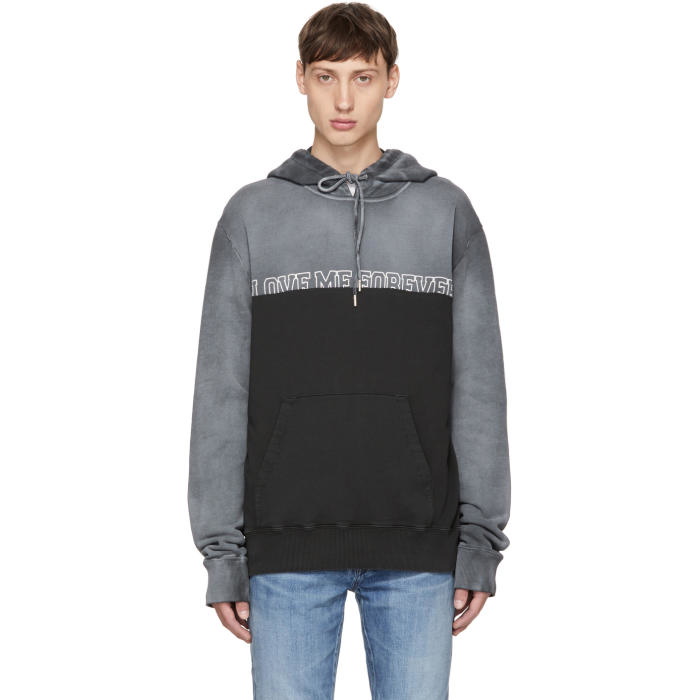 Photo: Saint Laurent Grey Love Me Forever Or Never Hoodie 