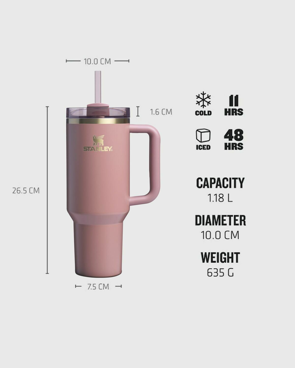 Stanley The Quencher H2.O FlowState™ Tumbler 40 oz pink Mens Outdoor Equipment/Kitchen- & Tableware