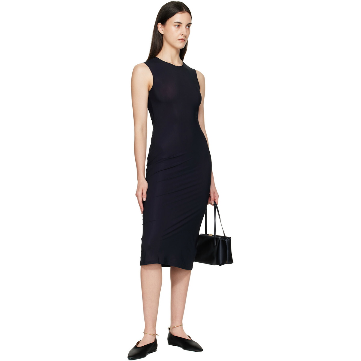 Jil Sander Black Ring Ballerina Flats