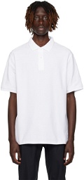 Reigning Champ White Two-Button Polo