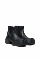 Diesel D-Tex-Oiled leather ankle boots with split sole - Boots Mens in Black