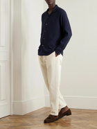 Mr P. - Convertible-Collar Cotton-Muslin Shirt - Blue