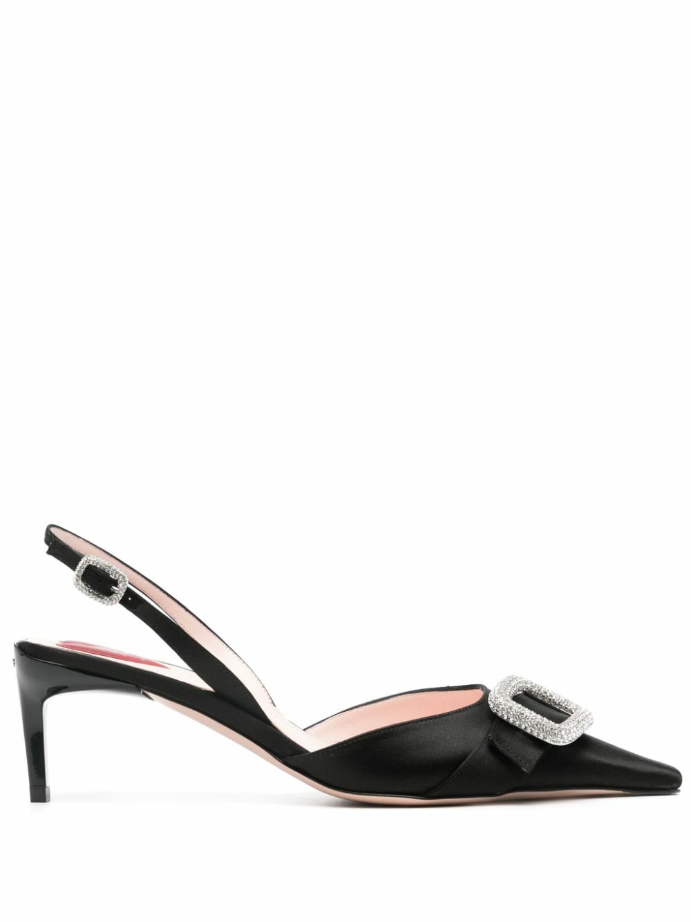 パンプス ROGER VIVIER DORSAY SATIN SLINGBACK PUMPS ROGER VIVIER Dorsay 55 crystal-embellished satin slingback