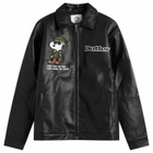 Butter Goods Men's x Peanuts Guard Dog PU Leather Jacket in Black