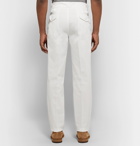 Rubinacci - Manny Tapered Pleated Cotton-Twill Trousers - White