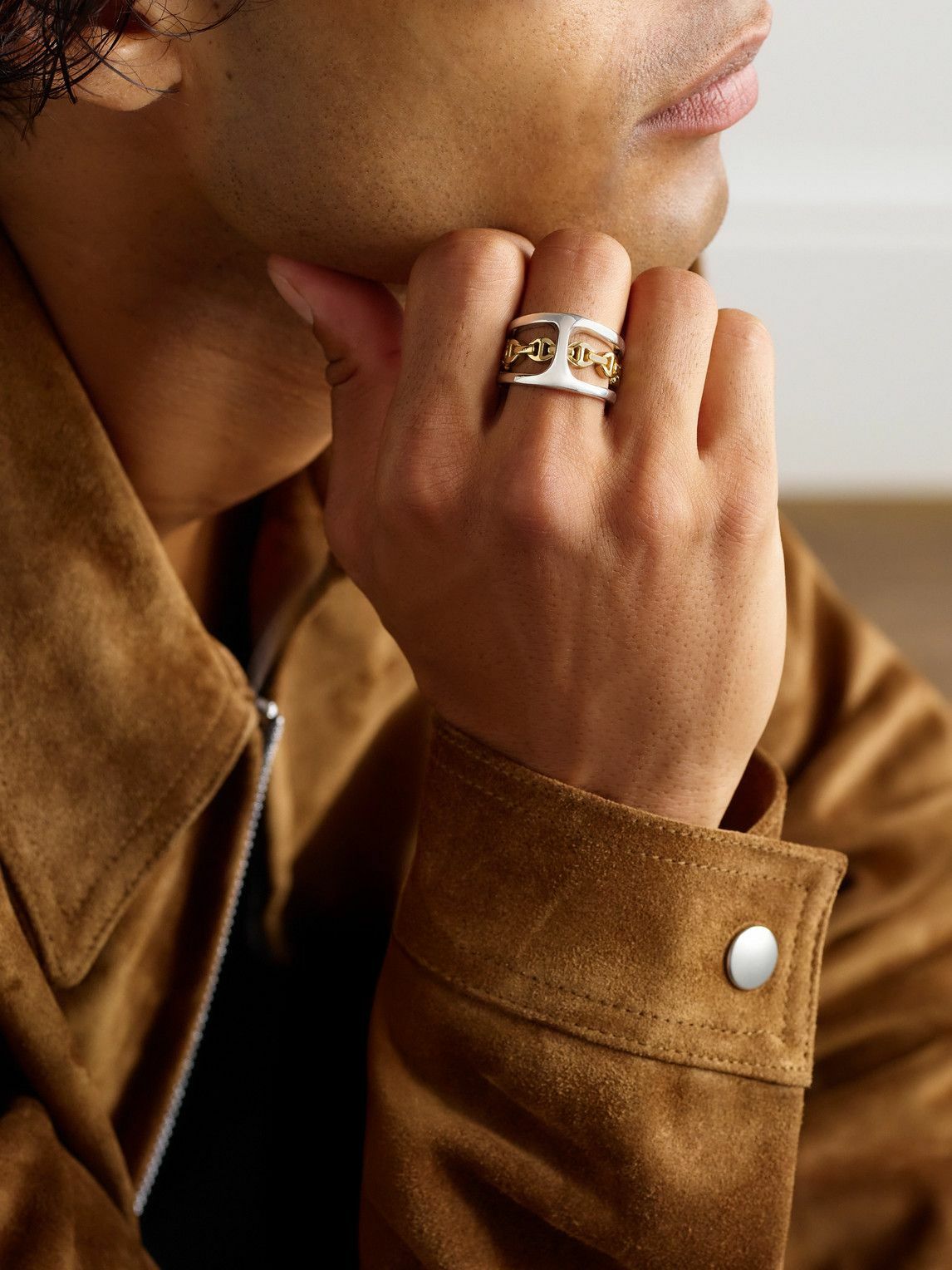HOORSENBUHS - Phantom Clique Sterling Silver and 18-Karat Gold Ring - Gold