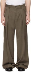 Filippa K Taupe Wide Wool Trousers