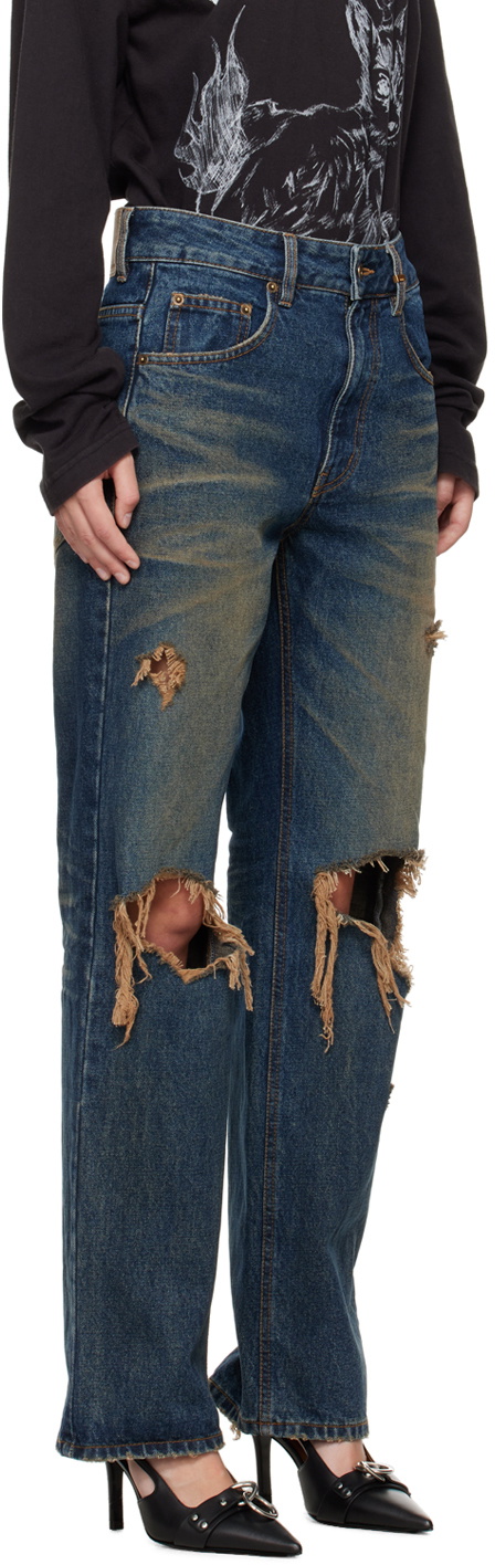 We11done Blue Distressed Jeans