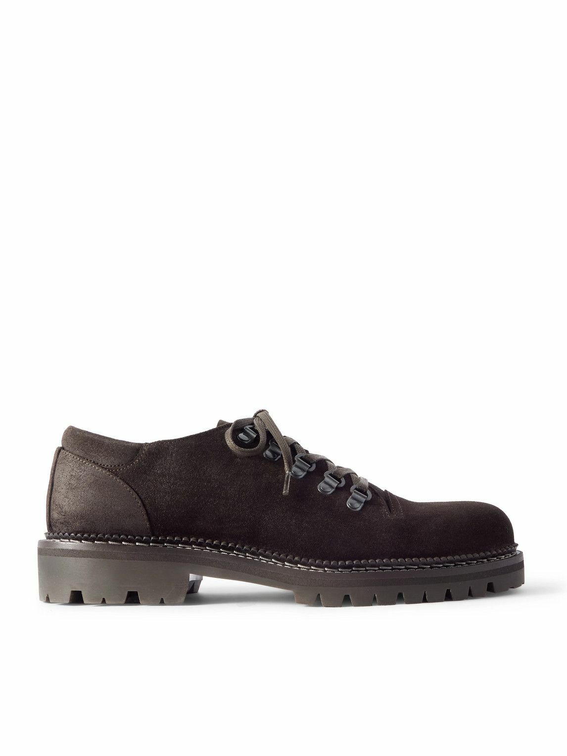 Mr P. - Suede Derby Shoes - Brown