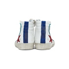 Golden Goose White and Green Slide High-Top Sneakers