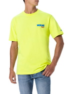 MC2 Saint Barth Man Cotton T-shirt With Miami Beach Postcard Placed Print