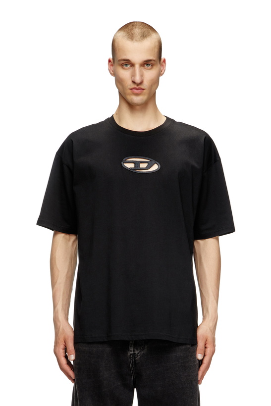 Photo: Diesel T-shirt with embroidered Oval D - T-Shirts - Unisex - Black