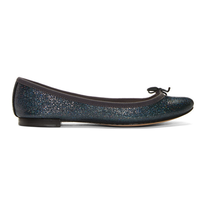 Repetto Blue Glitter Cendrillon Ballerina Flats Repetto
